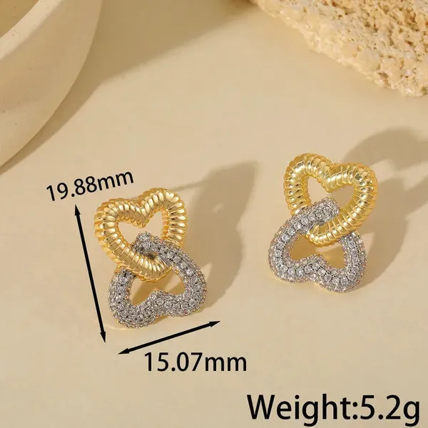 Gold_Interlocked_Heart_Stud_Earrings_For_Women